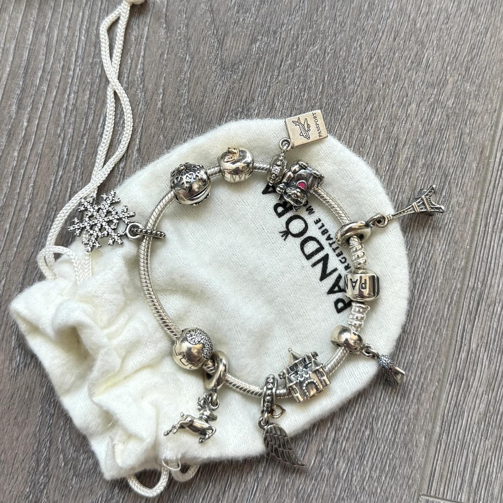 Pandora bracelet with charms silver with receipt - Picture 3 of 9
